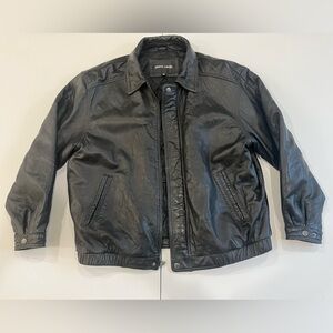 SOLD Vintage Pierre Cardin Leather Zip Up Bomber Jacket Coat Men’s Size XXL